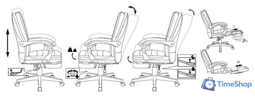 Офисное кресло Бюрократ T-9950MSG-F (черный, экокожа) - Изображение №12 — Интернет-магазин Time-Shop