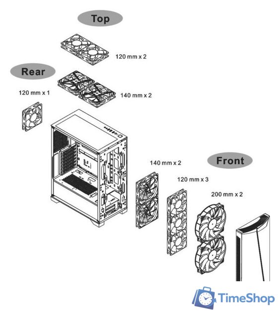 Корпус Thermaltake H350 TG RGB CA-1R9-00M1WN-00 - Изображение №11 — Интернет-магазин Time-Shop