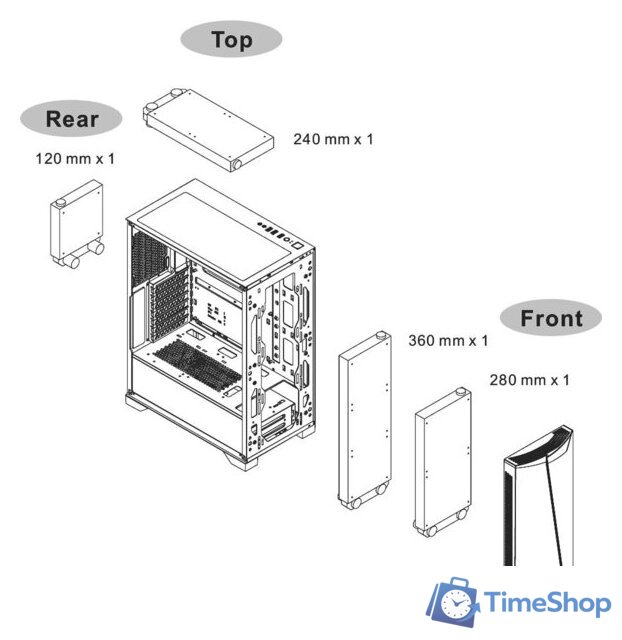 Корпус Thermaltake H350 TG RGB CA-1R9-00M1WN-00 - Изображение №10 — Интернет-магазин Time-Shop