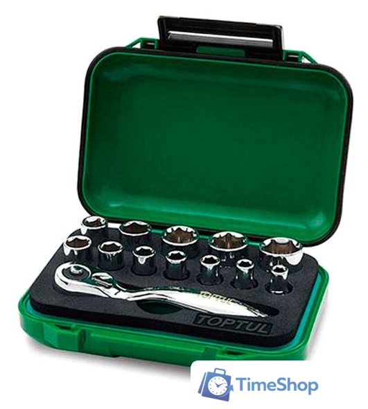 Набор трещотка с головками Toptul GABW1301 (13 предметов) - Изображение №1 — Интернет-магазин Time-Shop
