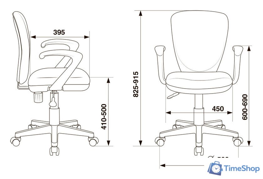 Компьютерное кресло Бюрократ KD-W10AXSN/STICK-PK (розовый) - Изображение №6 — Интернет-магазин Time-Shop