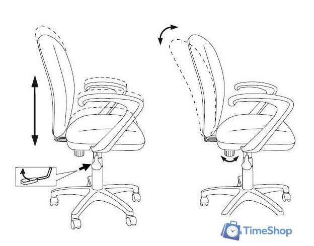Компьютерное кресло Бюрократ KD-W10AXSN/STICK-PK (розовый) - Изображение №5 — Интернет-магазин Time-Shop