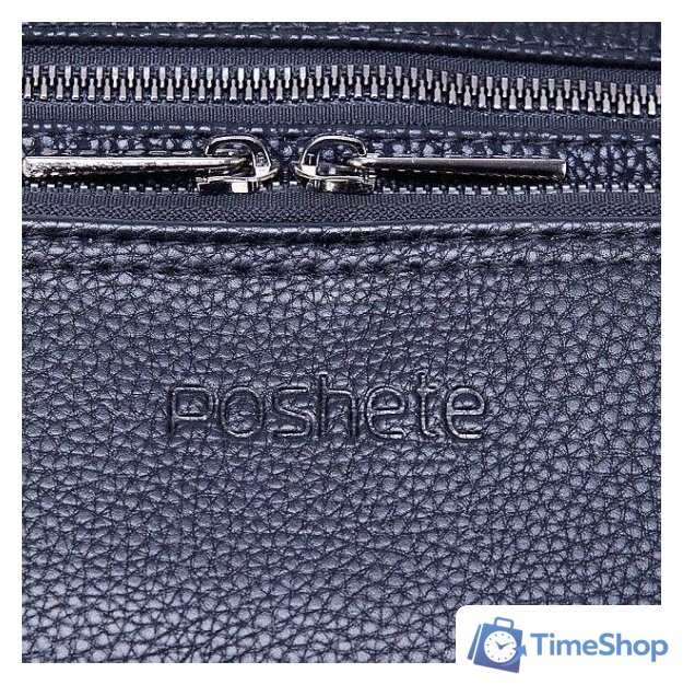 Мужская сумка Poshete 249-8132-18-BLK (черный) - Изображение №4 — Интернет-магазин Time-Shop
