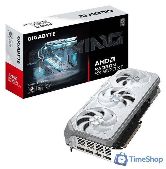 Видеокарта Gigabyte Radeon RX 9070 XT Gaming OC Ice 16G GV-R907XGAMINGOCICE-16GD - Изображение №8 — Интернет-магазин Time-Shop