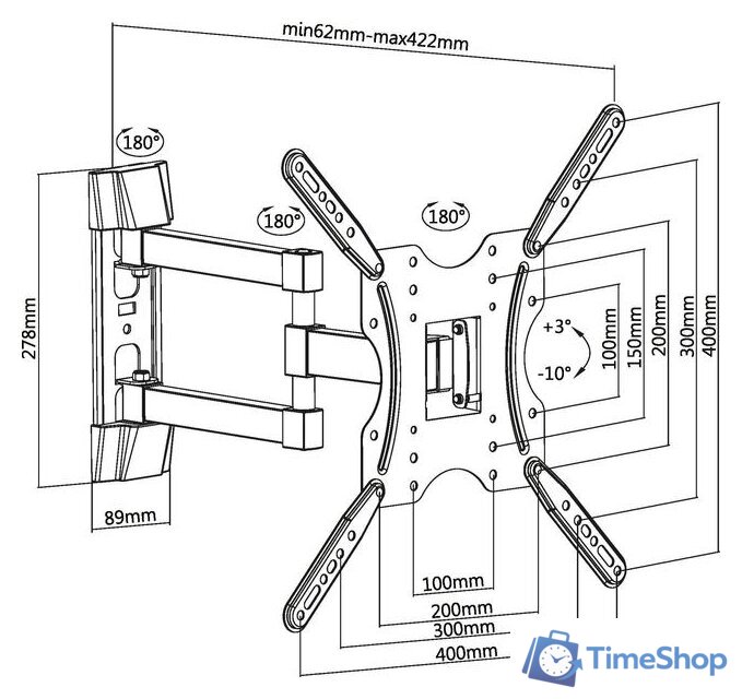 Кронштейн для телевизора Ultramounts UM904 (черный) - Изображение №13 — Интернет-магазин Time-Shop