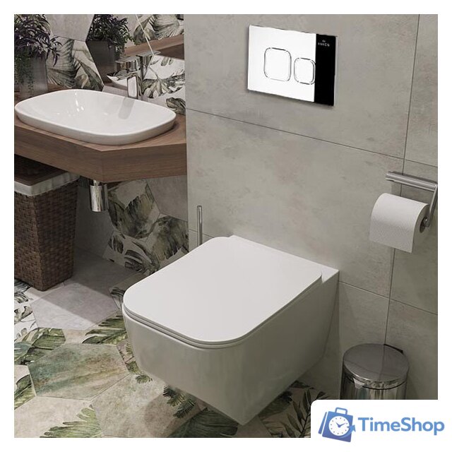 Унитаз подвесной Roxen Boro One Rimless 6 в 1 StounFix Dual Fresh 552158 (кнопка: хром) - Изображение №12 — Интернет-магазин Time-Shop