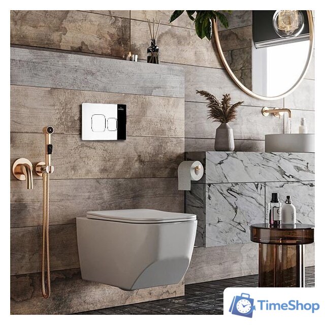 Унитаз подвесной Roxen Boro One Rimless 6 в 1 StounFix Dual Fresh 552158 (кнопка: хром) - Изображение №11 — Интернет-магазин Time-Shop