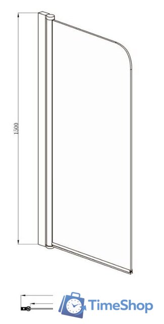 Стеклянная шторка для ванны Adema NFA-621 (тонированное стекло) - Изображение №2 — Интернет-магазин Time-Shop