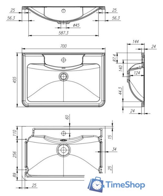 Умывальник BelBagno BB700/455-LV-MR-ALR - Изображение №2 — Интернет-магазин Time-Shop