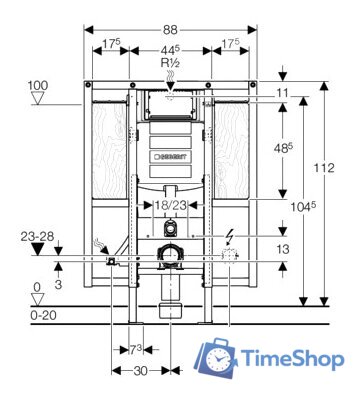 Инсталляция для унитаза Geberit Duofix [111.375.00.5] - Изображение №3 — Интернет-магазин Time-Shop