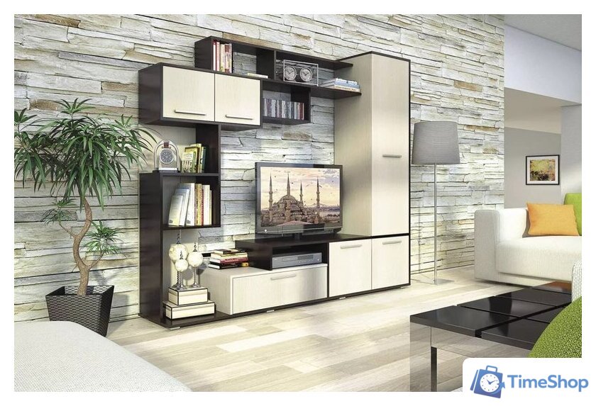 Стенка Stolline Диско СТЛ.150.01 (дуб феррара/дуб кремона) - Изображение №2 — Интернет-магазин Time-Shop