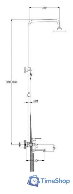 Душевая система  Econoce EC0380 - Изображение №6 — Интернет-магазин Time-Shop