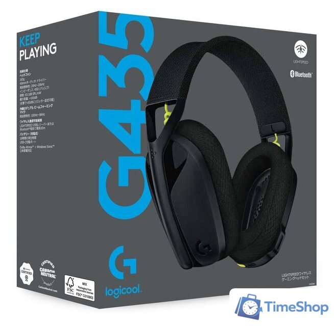 Наушники Logitech G435 Lightspeed (черный/неоновый желтый) - Изображение №5 — Интернет-магазин Time-Shop