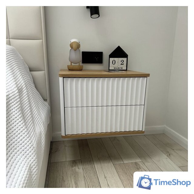 Тумба Shtabe Royal 5002 эко (белый/дуб кантри золотой) - Изображение №2 — Интернет-магазин Time-Shop