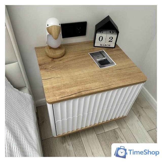 Тумба Shtabe Royal 5002 эко (белый/дуб кантри золотой) - Изображение №3 — Интернет-магазин Time-Shop