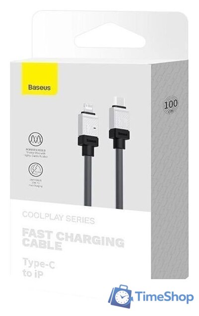 Кабель Baseus CoolPlay Series USB Type-C - Lightning (1 м, черный) - Изображение №7 — Интернет-магазин Time-Shop