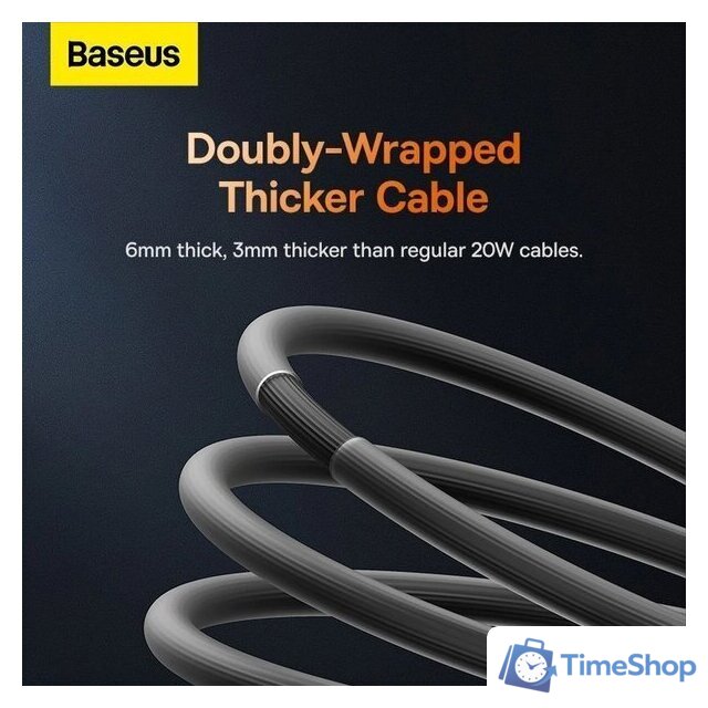 Кабель Baseus CoolPlay Series USB Type-C - Lightning (1 м, черный) - Изображение №10 — Интернет-магазин Time-Shop