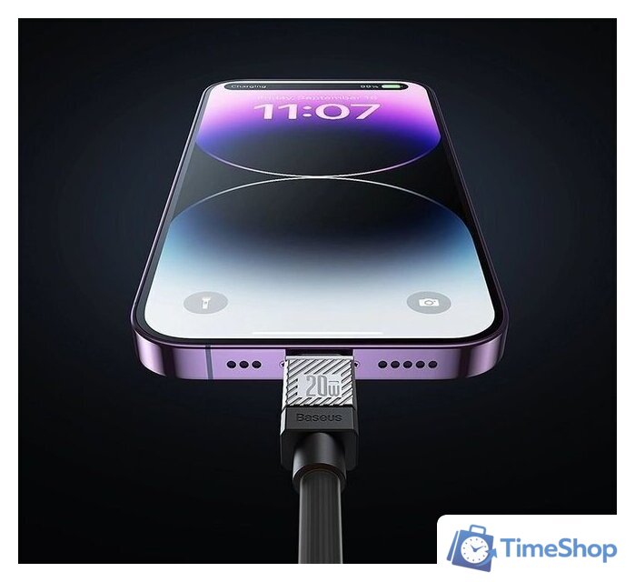 Кабель Baseus CoolPlay Series USB Type-C - Lightning (1 м, черный) - Изображение №5 — Интернет-магазин Time-Shop