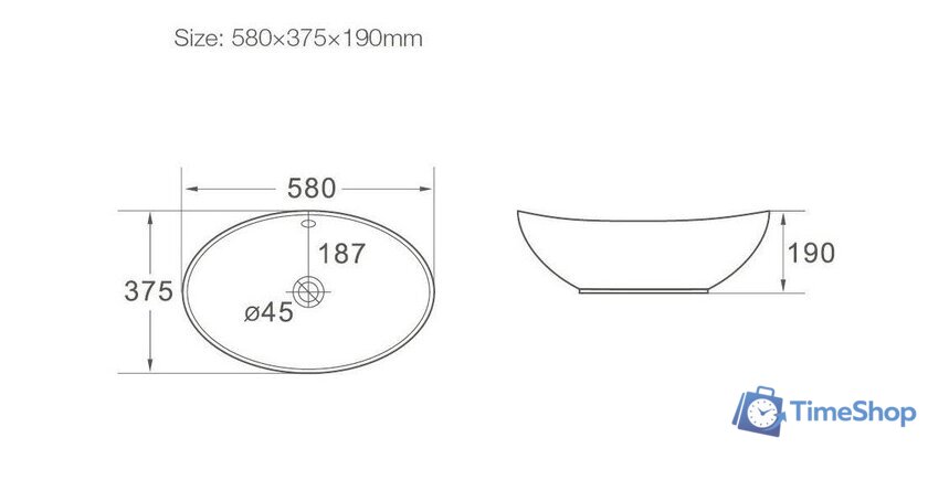 Умывальник SantiLine SL-1021 - Изображение №2 — Интернет-магазин Time-Shop