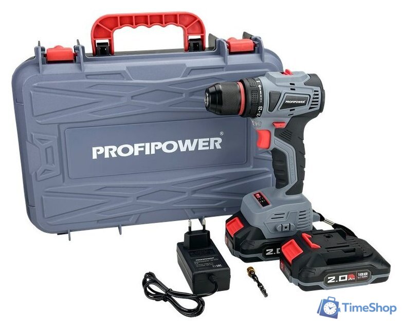 Дрель-шуруповерт Profipower MKBL-18B (с 2-мя АКБ, кейс) - Изображение №1 — Интернет-магазин Time-Shop