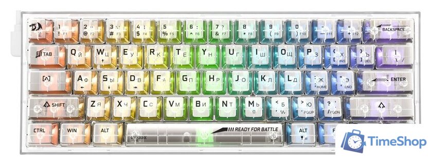 Клавиатура Redragon Fizz (прозрачный/белый) - Изображение №1 — Интернет-магазин Time-Shop