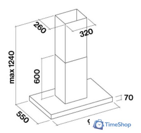 Кухонная вытяжка Falmec Plane Island 800/1280 м3/ч (черный) - Изображение №2 — Интернет-магазин Time-Shop