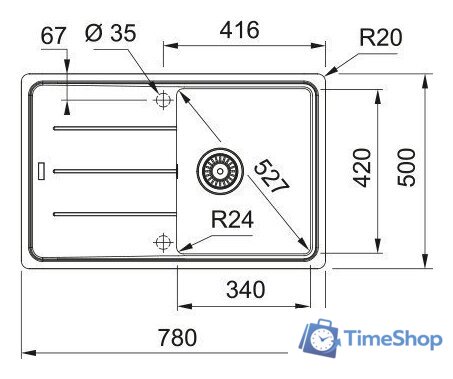 Кухонная мойка Franke Basis BFG 611-78 114.0693.557 (черный матовый ) - Изображение №2 — Интернет-магазин Time-Shop