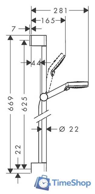 Душевой гарнитур  Hansgrohe Crometta Vario [26532400] - Изображение №2 — Интернет-магазин Time-Shop