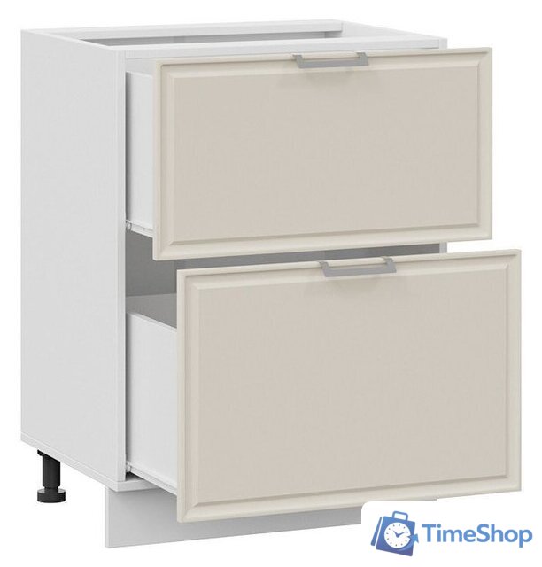 Шкаф напольный Трия Белладжио 1Н6Я2 (белый/софт панакота) - Изображение №2 — Интернет-магазин Time-Shop