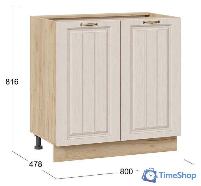 Шкаф напольный Трия Лина 1Н8 (дуб крафт золотой/кремовый) - Изображение №3 — Интернет-магазин Time-Shop