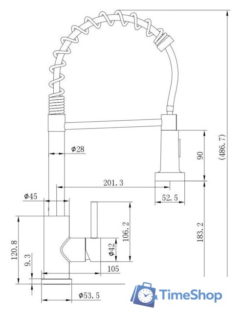 Смеситель Ekko E4801-7 - Изображение №2 — Интернет-магазин Time-Shop