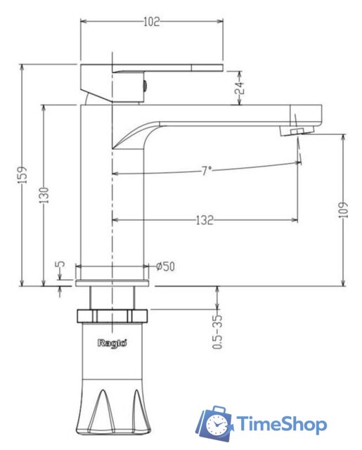 Смеситель Raglo R50.10 - Изображение №2 — Интернет-магазин Time-Shop