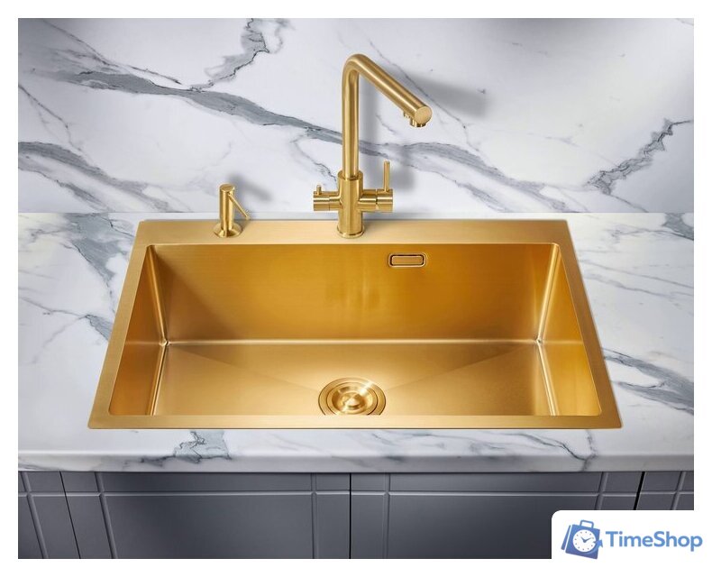 Кухонная мойка Milacio Denia 750 Steel MC.77508 (золото) - Изображение №3 — Интернет-магазин Time-Shop