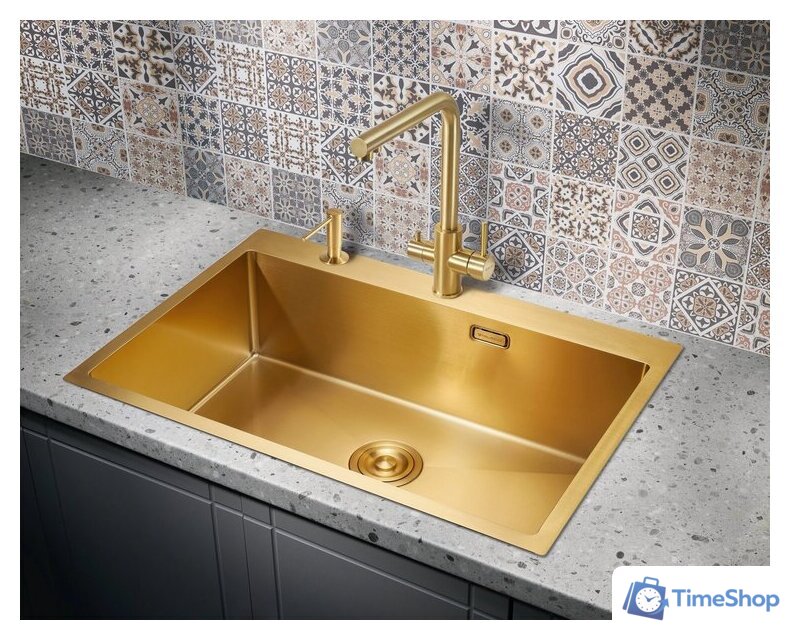 Кухонная мойка Milacio Denia 750 Steel MC.77508 (золото) - Изображение №2 — Интернет-магазин Time-Shop