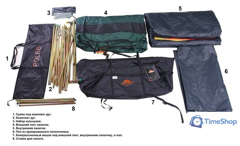 Кемпинговая палатка AlexikA Victoria 10 (зеленый) - Изображение №9 — Интернет-магазин Time-Shop