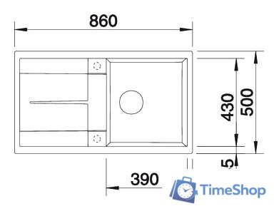 Кухонная мойка Blanco Metra 5 S (темная скала) [518871] - Изображение №2 — Интернет-магазин Time-Shop