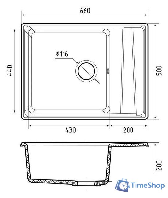 Кухонная мойка GranFest GF-LV-660L (терракот) - Изображение №3 — Интернет-магазин Time-Shop