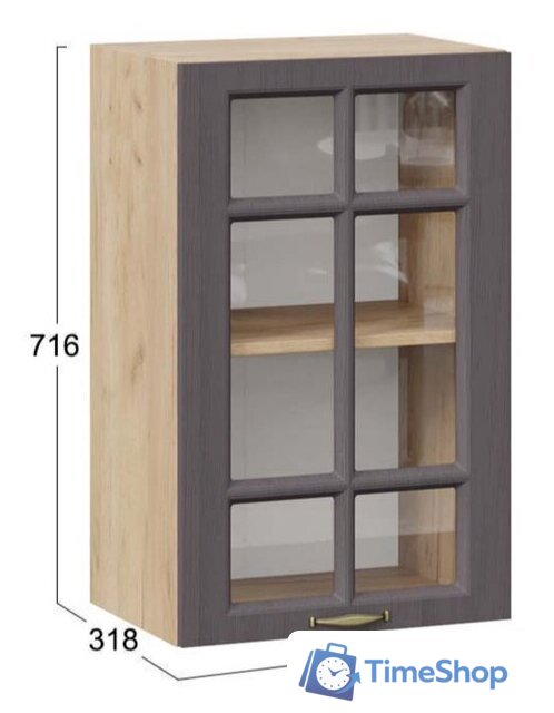 Шкаф навесной Трия Лина 1В45С (дуб крафт золотой/графит) - Изображение №3 — Интернет-магазин Time-Shop