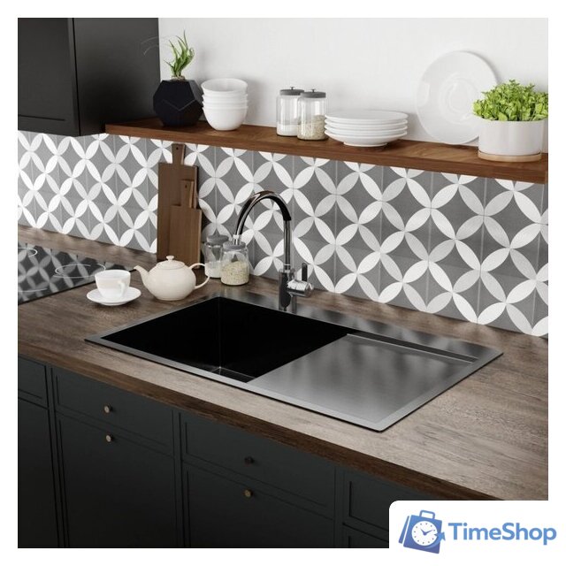 Кухонная мойка Mixline Pro 552922 (черный графит, с сифоном) - Изображение №4 — Интернет-магазин Time-Shop