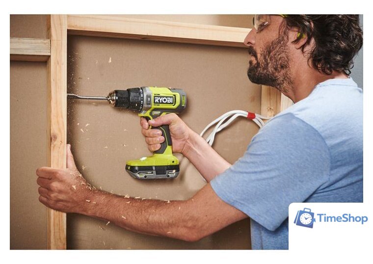 Ударная дрель-шуруповерт Ryobi RPD18-2C52S 5133005526 (с 2-мя АКБ 2 Ач+5 Ач, сумка) - Изображение №4 — Интернет-магазин Time-Shop