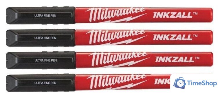 Набор маркеров строительных Milwaukee Inkzall 48223164 (4 шт, черный) - Изображение №1 — Интернет-магазин Time-Shop
