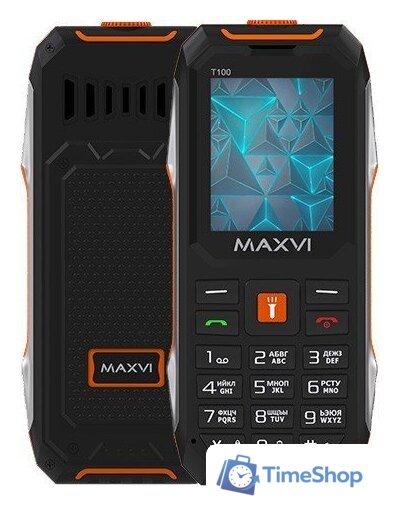 Кнопочный телефон Maxvi T100 (оранжевый) - Изображение №1 — Интернет-магазин Time-Shop
