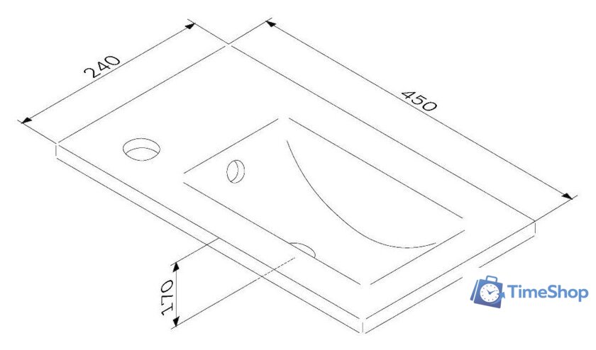 Умывальник AM.PM X-Joy M85AWCC0452WG64 (белый глянец) - Изображение №4 — Интернет-магазин Time-Shop
