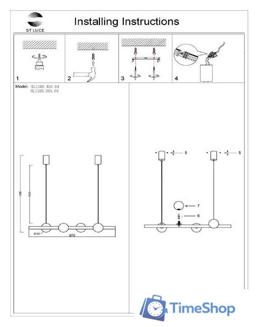 Подвесная люстра ST Luce SL1185.203.04 - Изображение №6 — Интернет-магазин Time-Shop