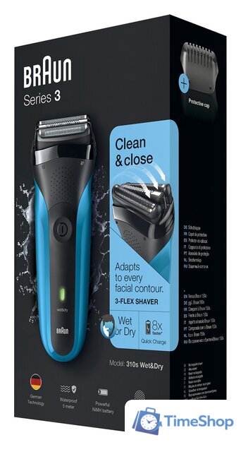 Электробритва Braun Series 3 310s Wet&Dry - Изображение №4 — Интернет-магазин Time-Shop
