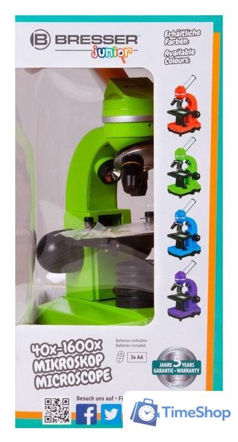 Детский микроскоп Bresser Junior Biolux SEL 40–1600x 74319 (зеленый) - Изображение №15 — Интернет-магазин Time-Shop