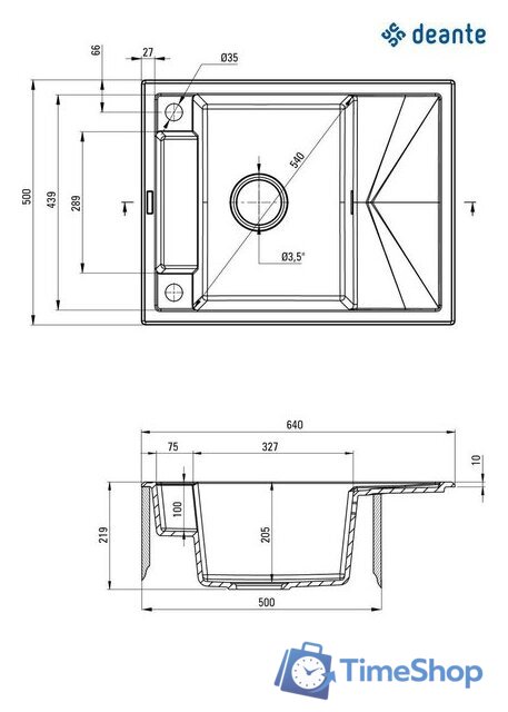 Кухонная мойка Deante ZRM_A11A - Изображение №2 — Интернет-магазин Time-Shop