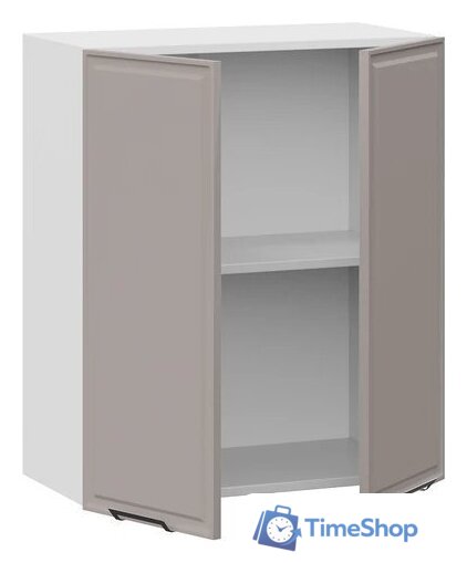 Шкаф навесной Трия Белладжио 1ВВ6 с двумя дверьми (белый/софт капучино) - Изображение №2 — Интернет-магазин Time-Shop