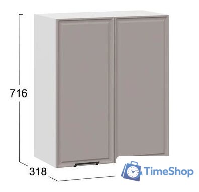 Шкаф навесной Трия Белладжио 1ВВ6 с двумя дверьми (белый/софт капучино) - Изображение №3 — Интернет-магазин Time-Shop