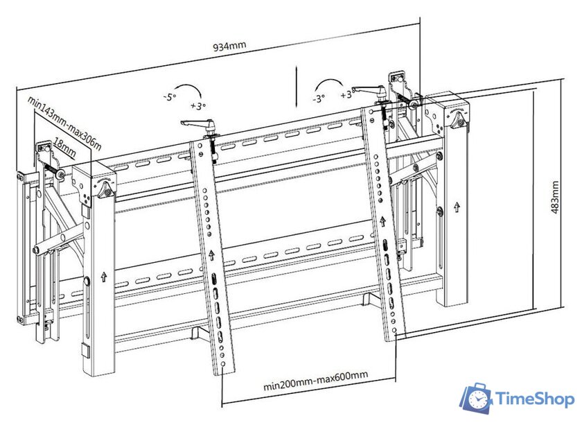 Кронштейн для информационной панели ABC Mount WallPro-90 (черный) - Изображение №22 — Интернет-магазин Time-Shop